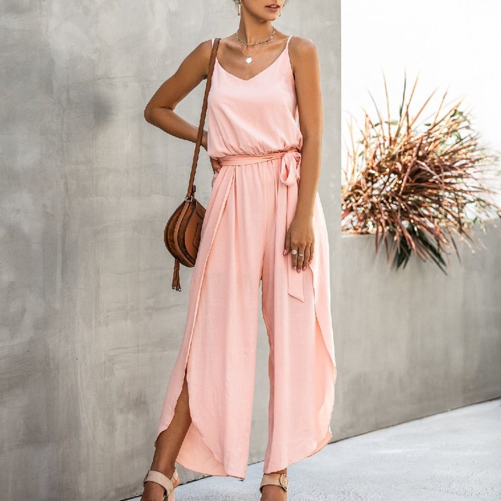 NEW EMPIRE WAIST JUMPSUIT DRESSY HAREM PANTS - Picture 3 of 4